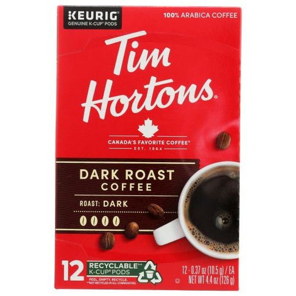 Tim Hortons Dark Roast Single-Serve K-Cup Coffee Pods, 4.44 Ounce -- 6 per case