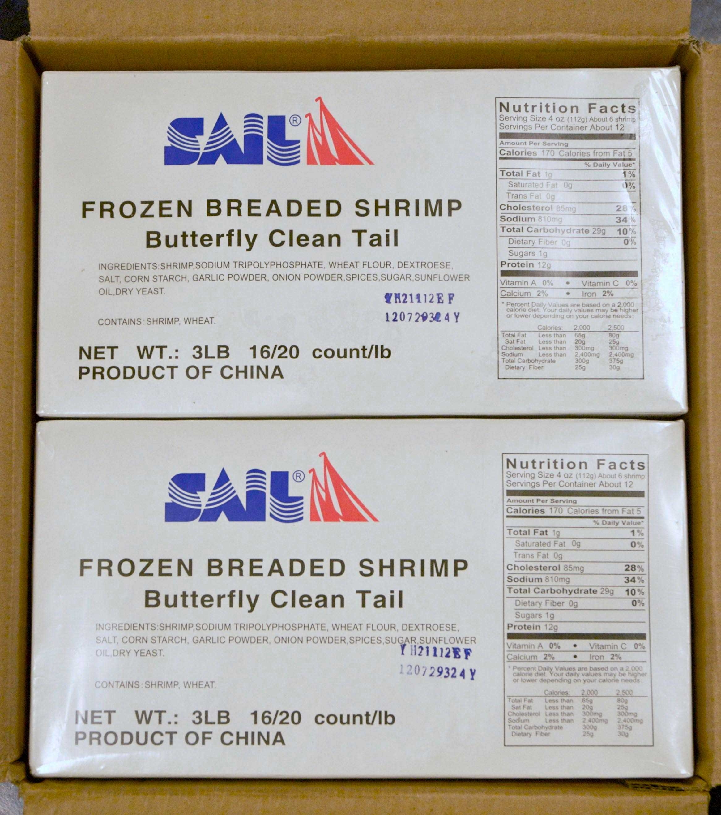 Sail 16 to 20 Count Breaded Butterfly Peeled and Deveined Shrimp, 3 Pound -- 4 per case