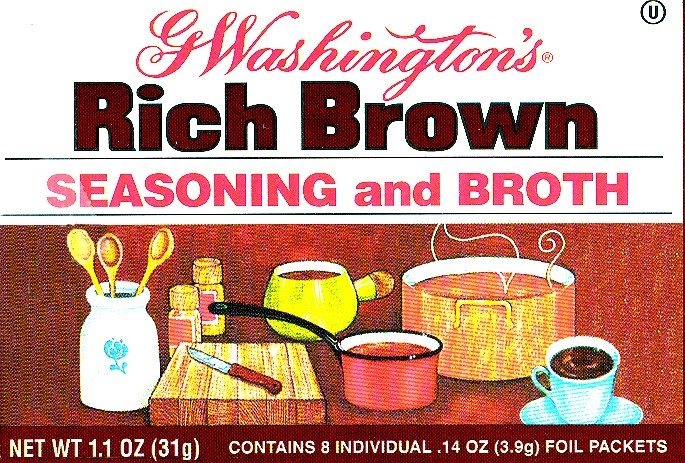 G Washington Rich Brown George Seasoning and Broth - 1 oz. box, 24 per case