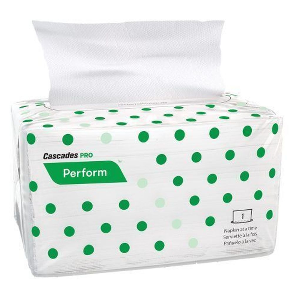 Cascades PRO Perform 8.5 x 12.63 inch 1-Ply White Interfold Napkin -- 6016 per case.