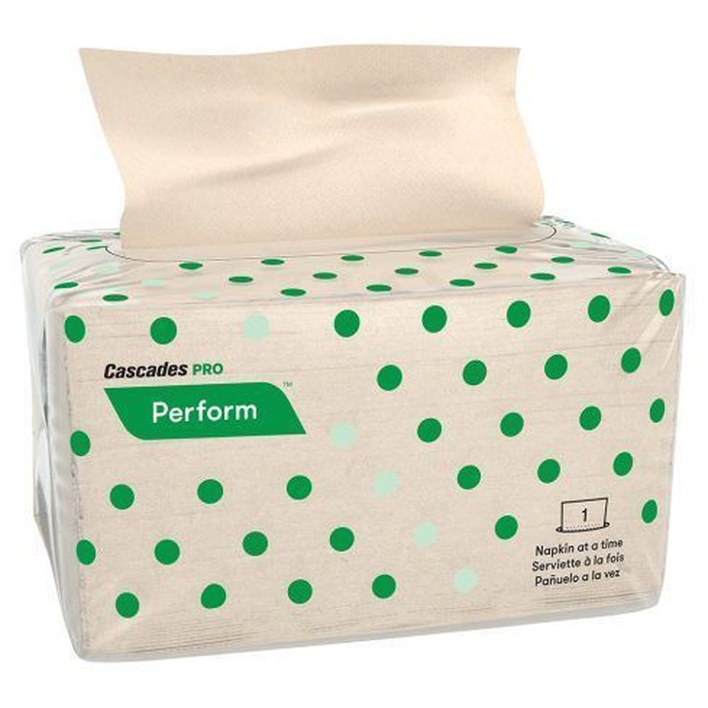 Cascades PRO Perform 8.5 x 12.63 inch 1-Ply Natural Interfold Napkin -- 6016 per case.