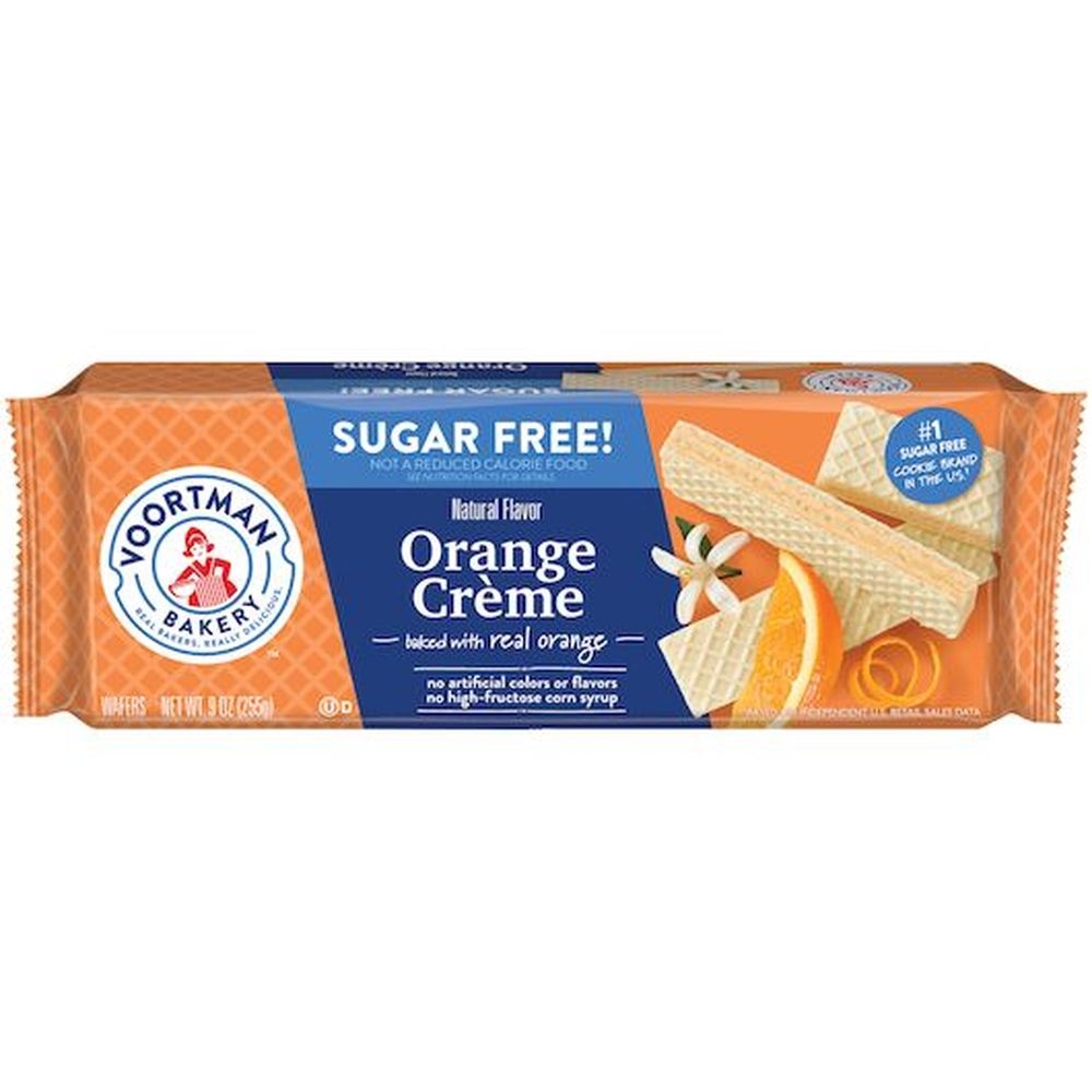 Voortman Sugar Free Orange Cream Wafer, 9 Ounce -- 12 per case