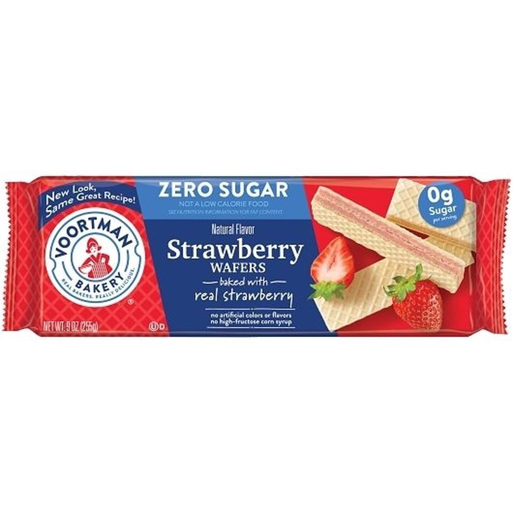 Voortman Sugar Free Strawberry Wafer, 9 Ounce -- 12 per case