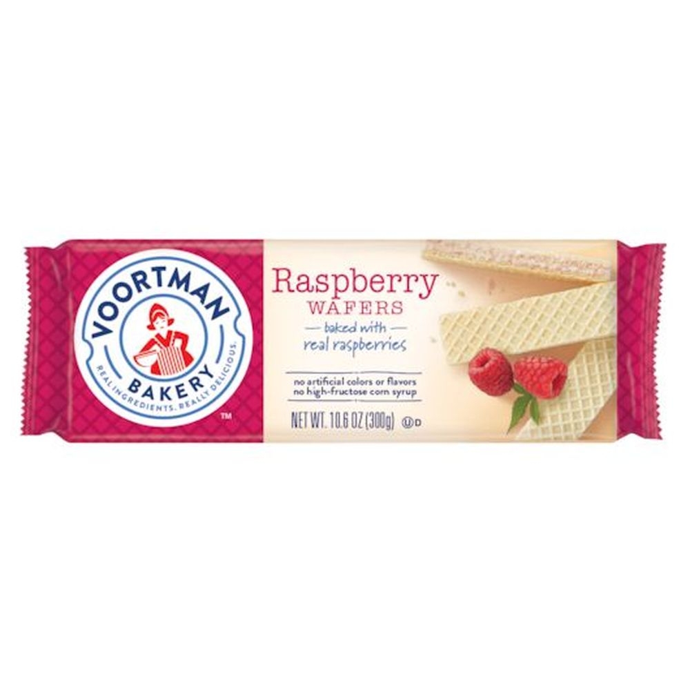 Voortman Raspberry Wafer, 10.6 Ounce -- 12 per case