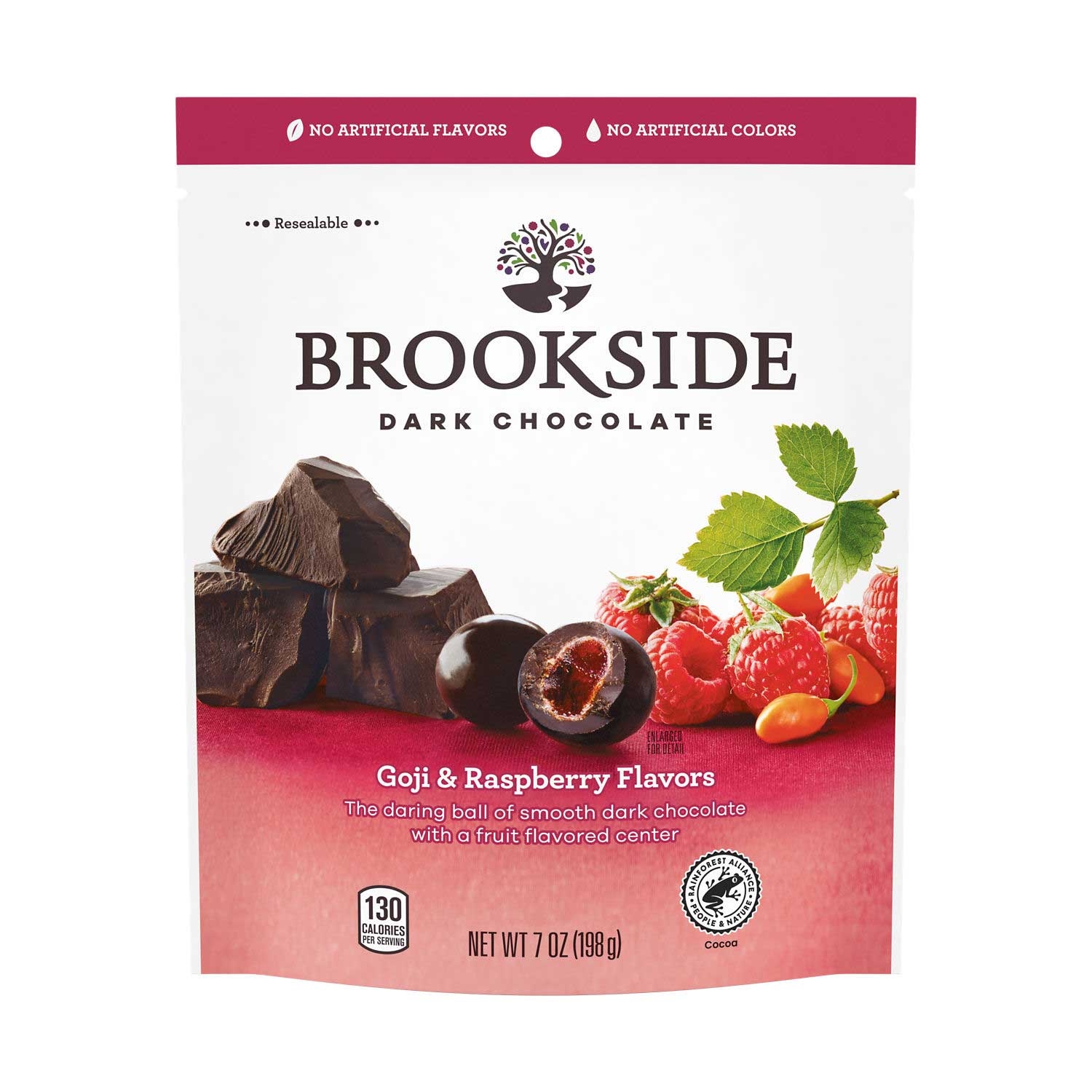 Brookside Goji Raspberry Dark Chocolate, 7 Ounce Pouch -- 8 per case