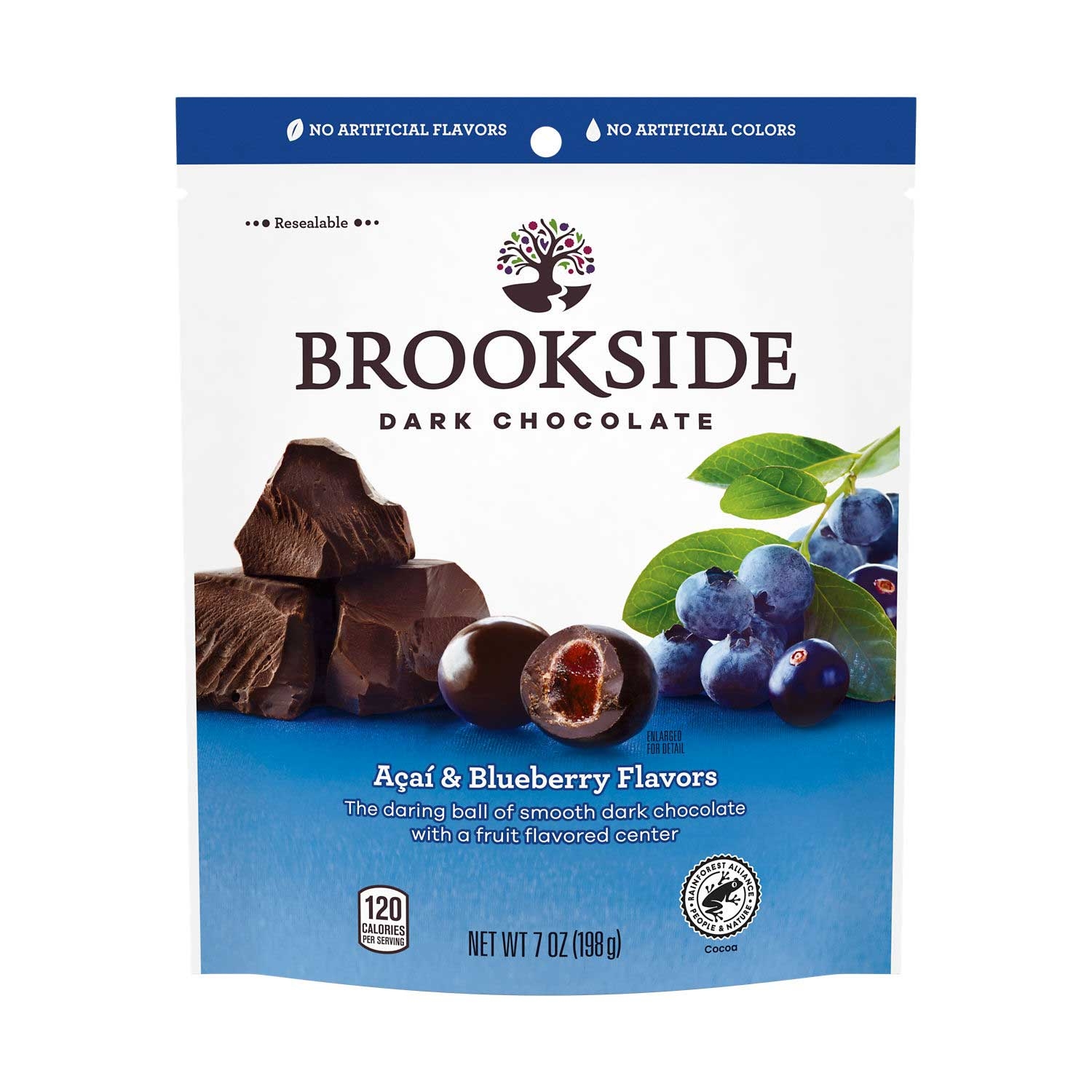 Brookside Acai with Blueberry Dark Chocolate, 7 Ounce Pouch -- 12 per case