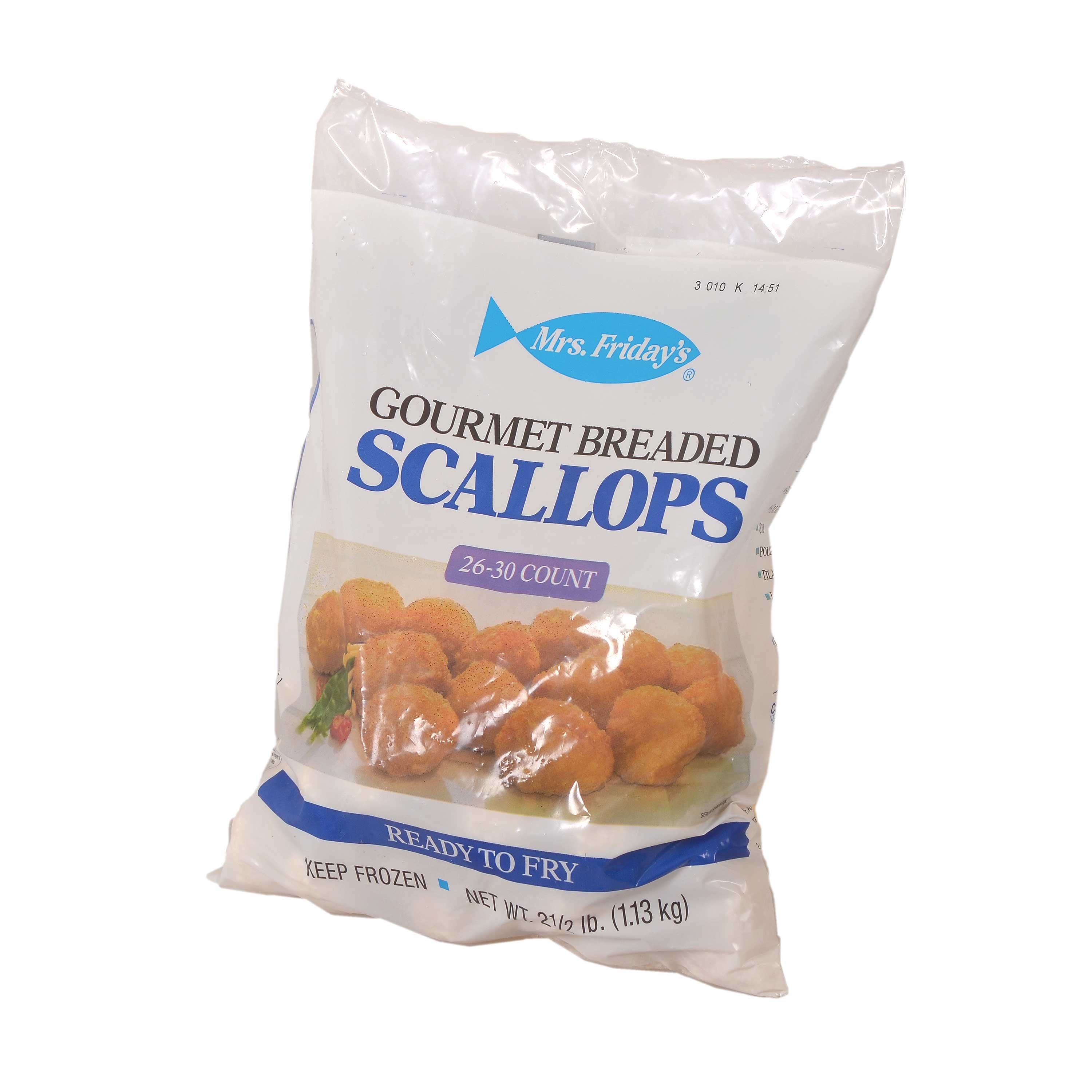 Mrs Fridays Large Breaded Gourmet Sea Scallop, 2.5 Pound -- 6 per case.