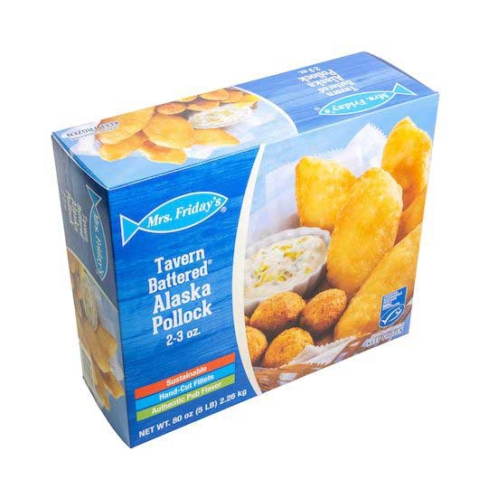 Mrs Fridays Tavern Battered Pollock Fillet, 5 Pound -- 4 per case