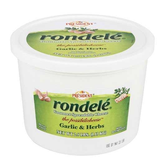 Rondele Garlic and Herb Gourmet Spreadable Cheese, 2.5 Pound -- 2 per case