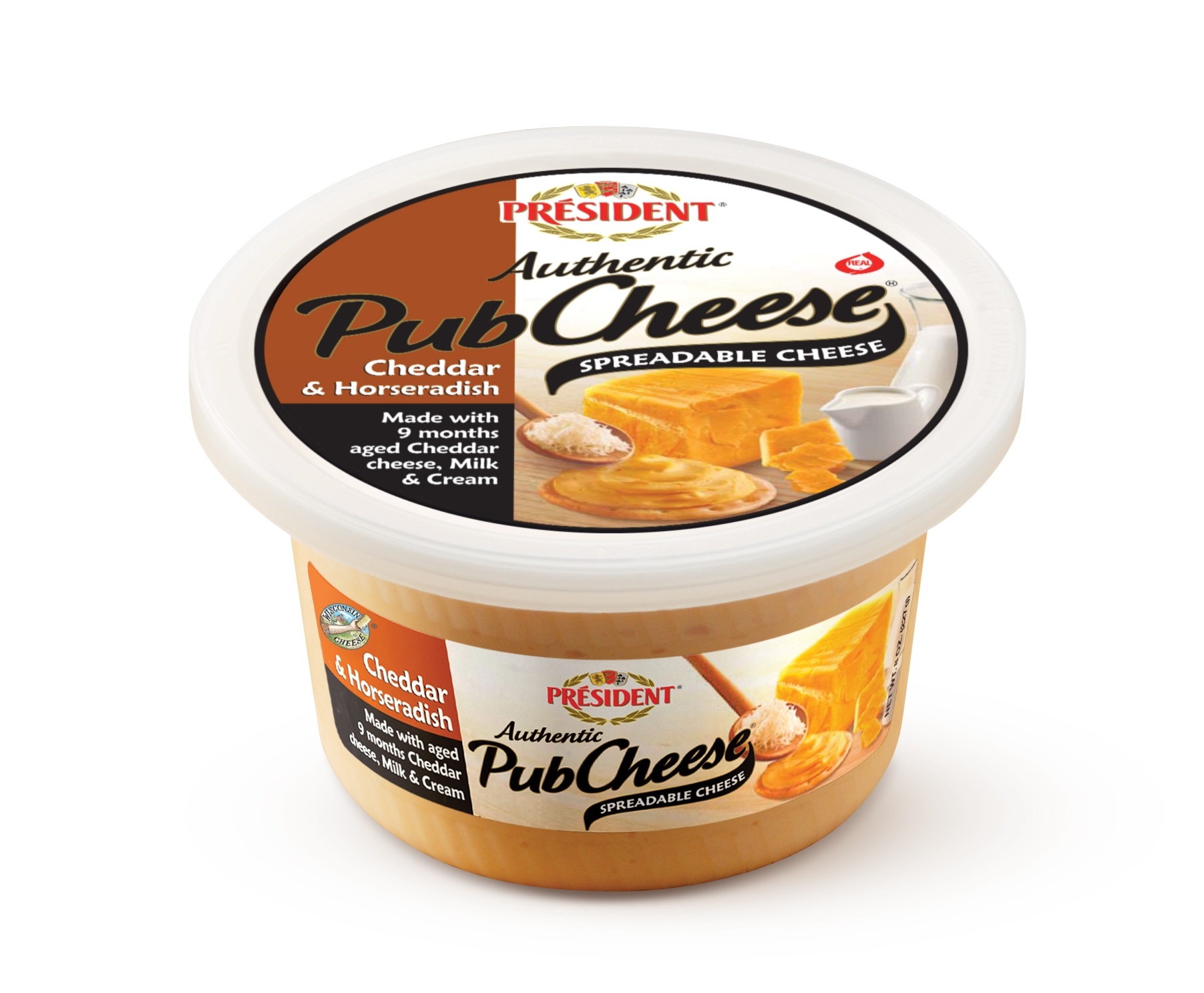 Rondele Pub Cheddar and Horseradish Cheese Spread, 8 Ounce -- 12 per case.