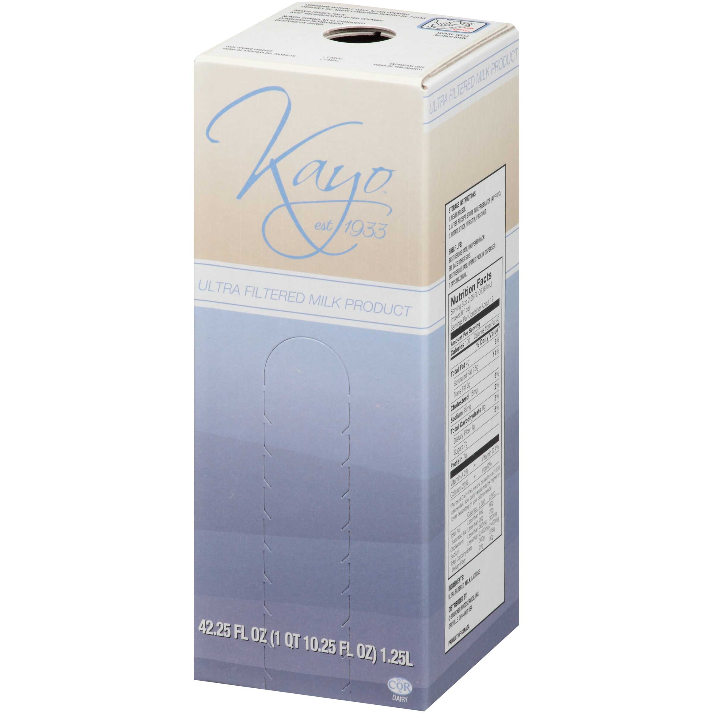 Kayo Ultrafiltered Milk, 1.25 Liter -- 6 per case.