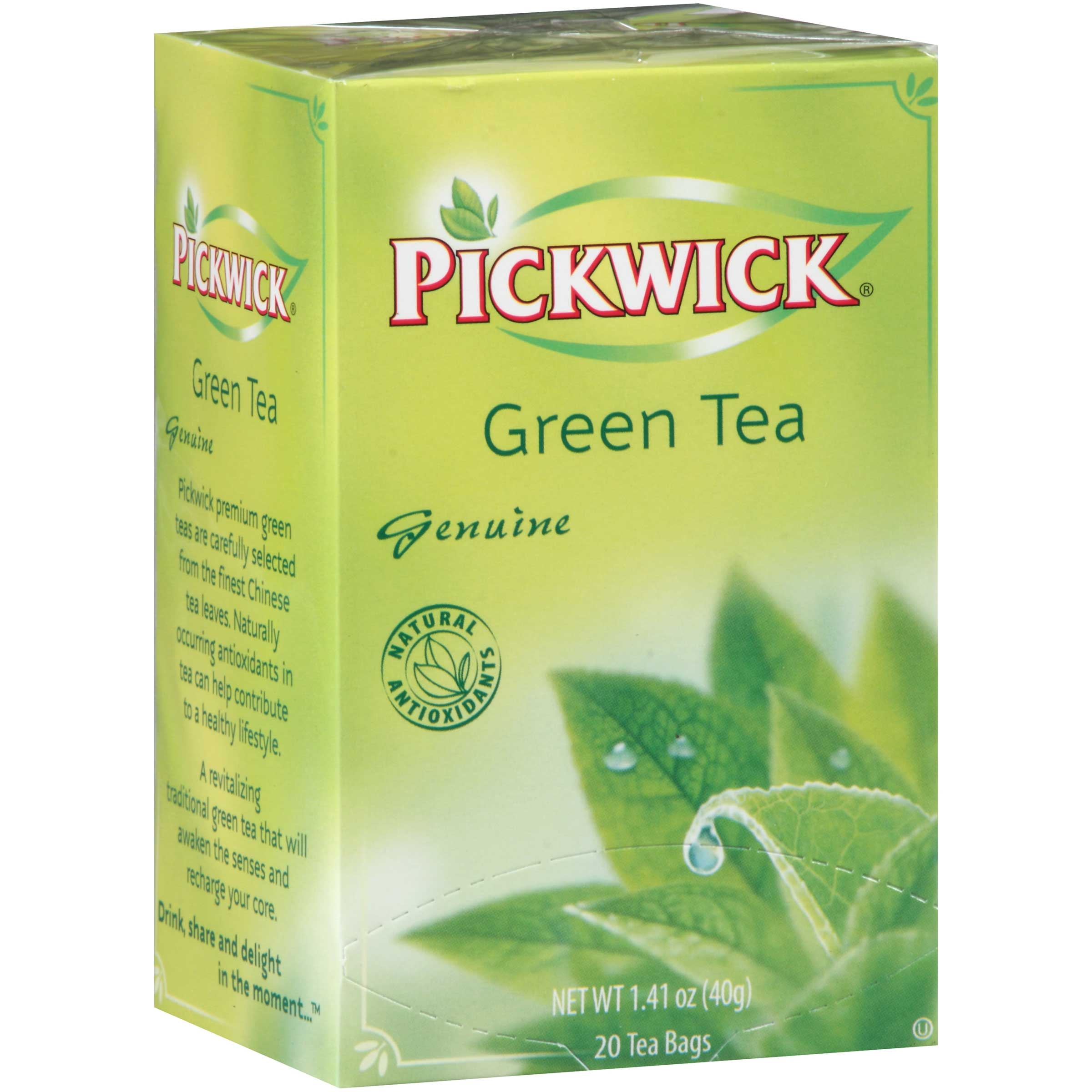 Pickwick Genuine Green Tea, 1.41 Ounce -- 20 Tea Bags per pack -- 6 per case