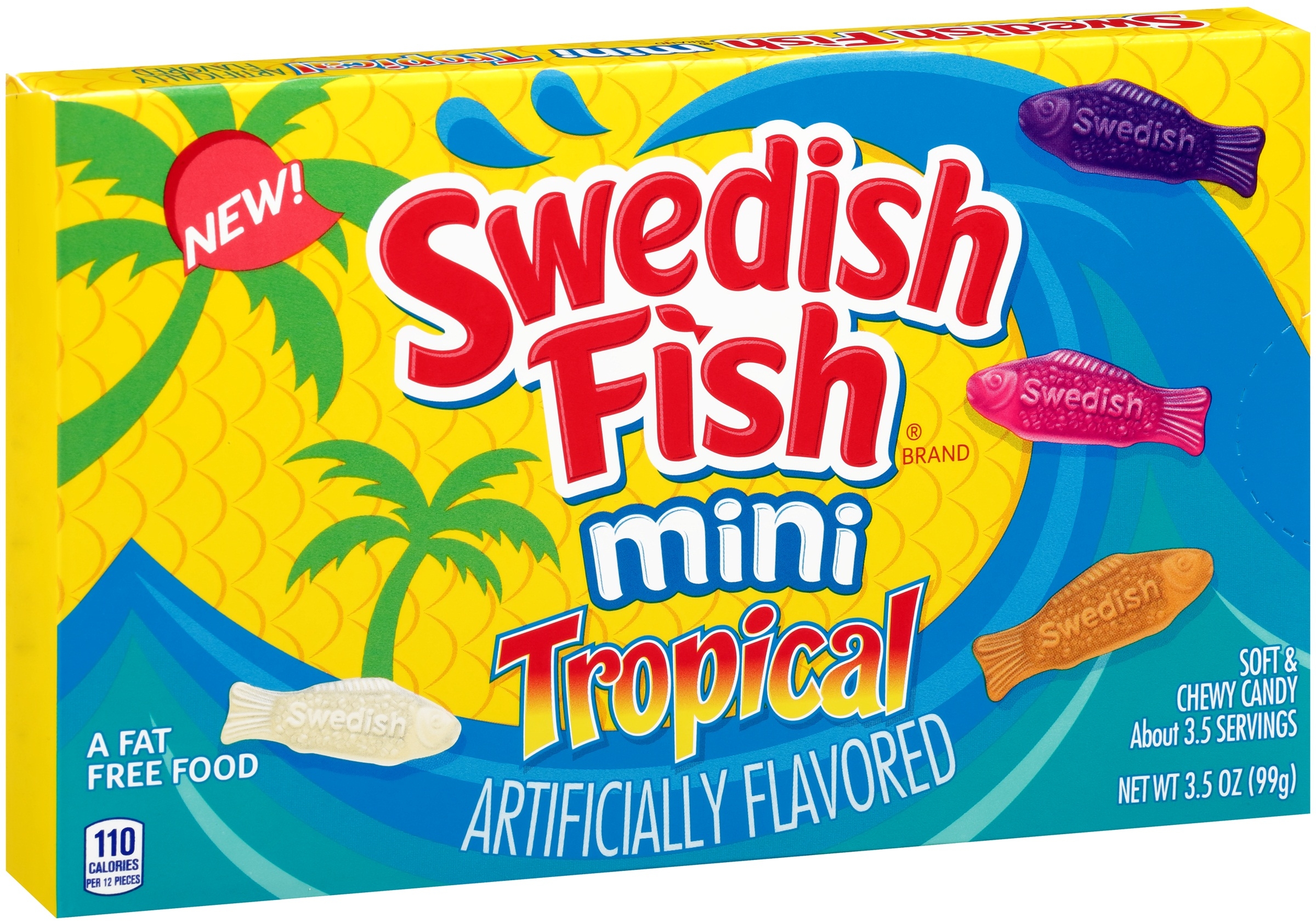 Swedish Fish Fat Free Tropical Soft Candy, 3.5 Ounce -- 12 per case.