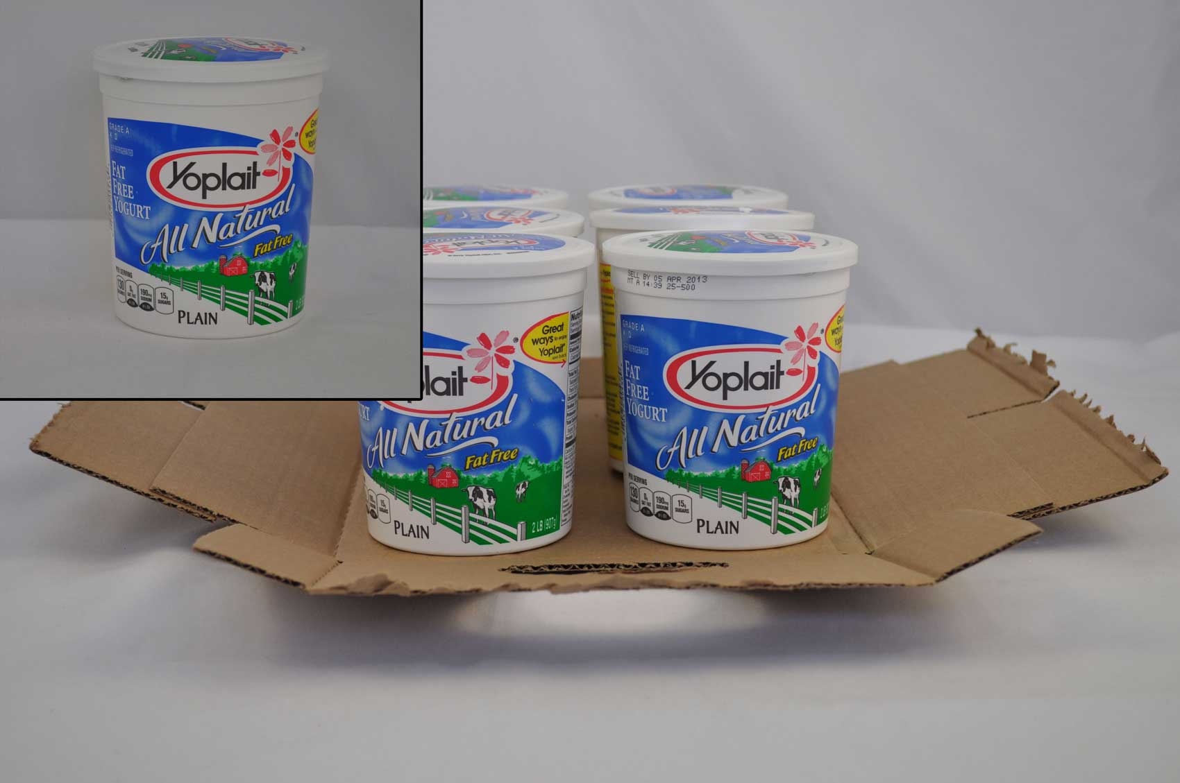 Yoplait Fat Free Plain Yogurt, 32 Ounce -- 6 per case.