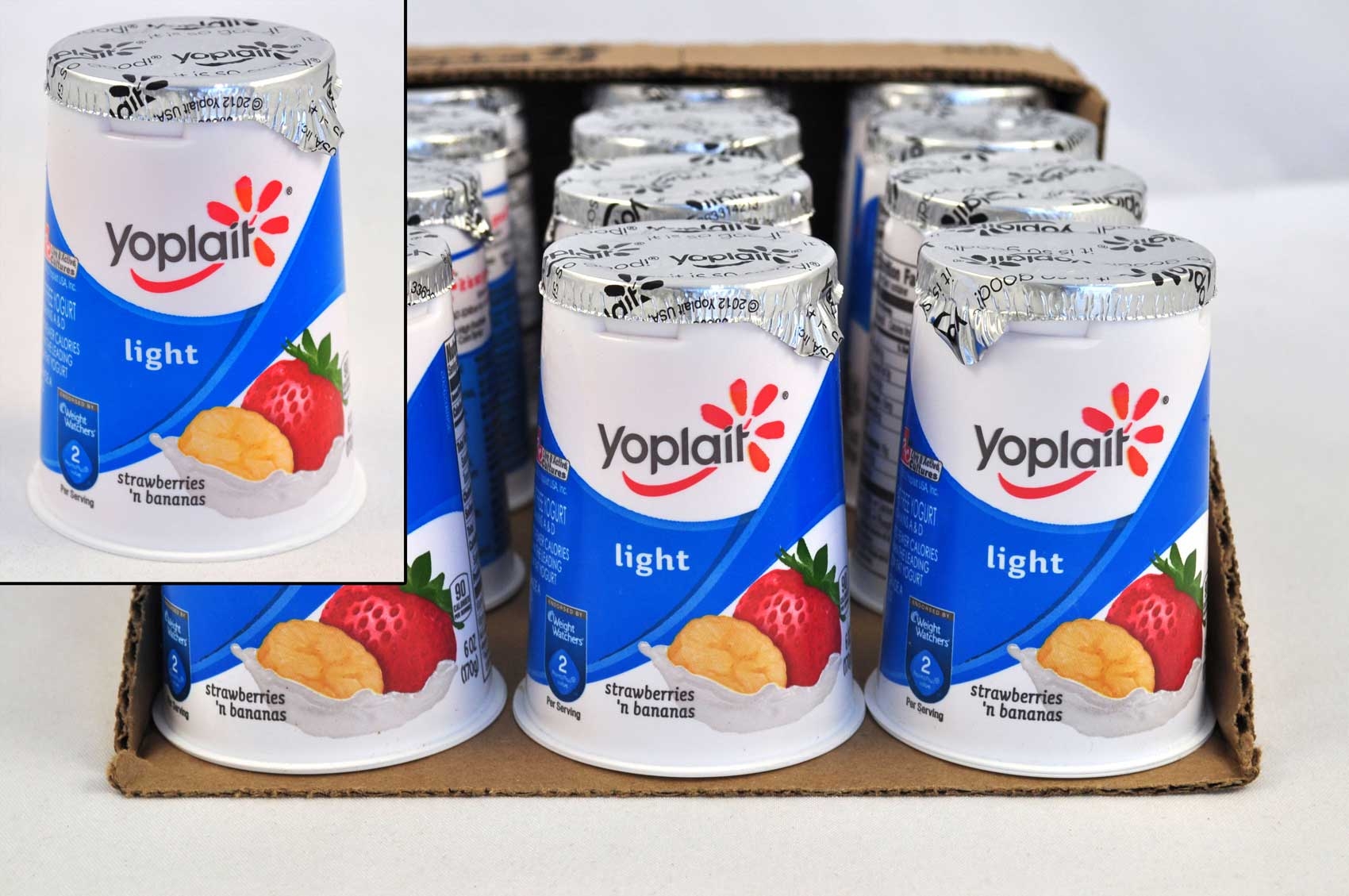 Yoplait Light Strawberry Banana Smoothie Yogurt, 6 Ounce -- 12 per case.