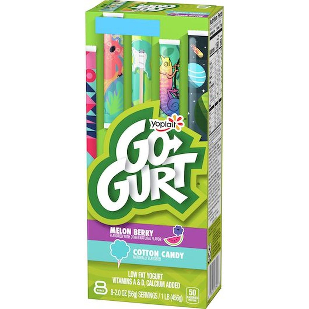 Go-Gurt 4 Cotton Candy and 4 Melon Berry Yogurt, 16 Ounce -- 8 per case