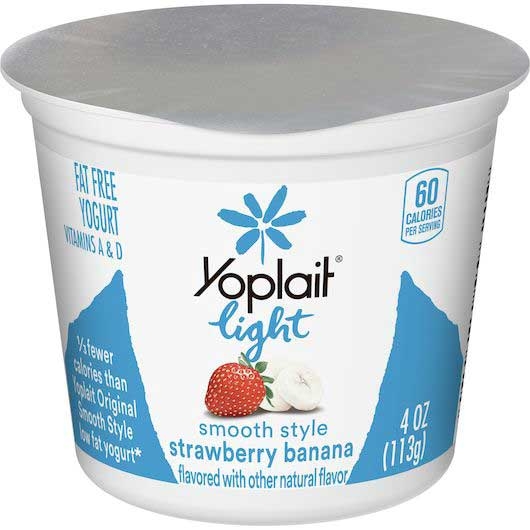 Yoplait Light Vacuum Pack Strawberry Banana Yogurt, 4 Ounce -- 48 per case
