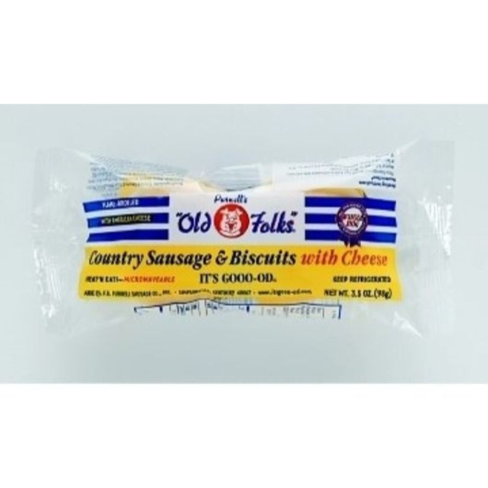 Purnells Old Folks Sausage Biscuit with Cheese, 24 count