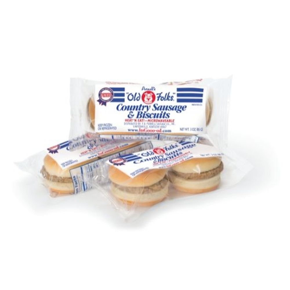 Purnells Old Folks Sausage Biscuit, 2 count - 24 per case