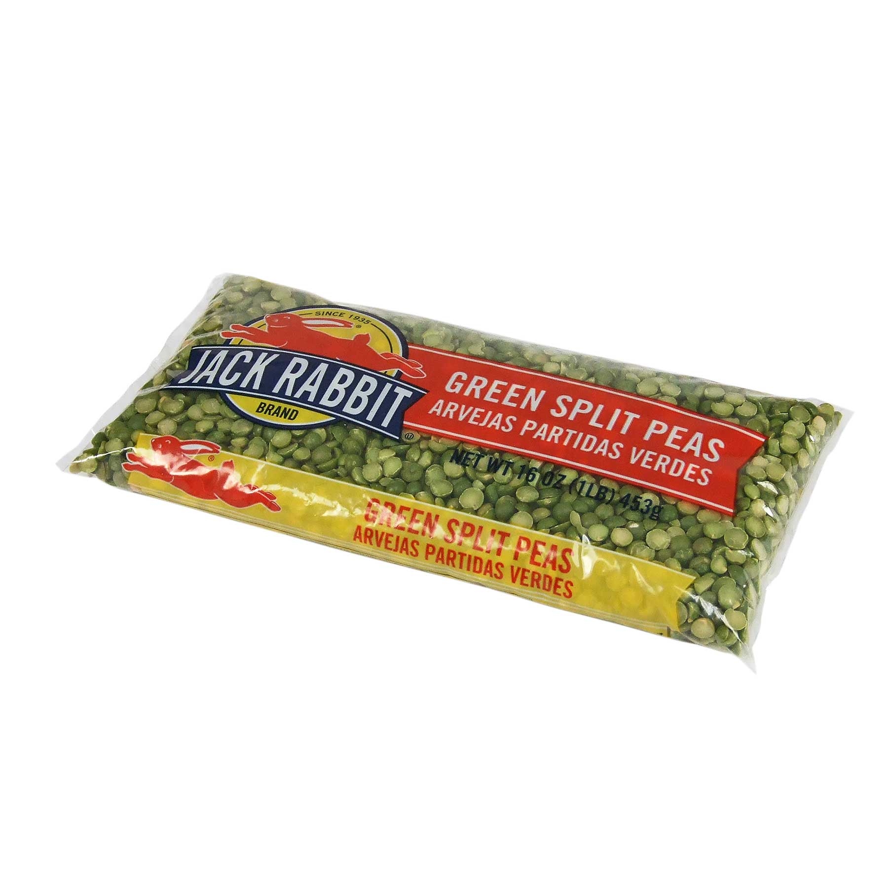 Jack Rabbit Green Split Peas, 1 Pound Packages -- 24 Per Case