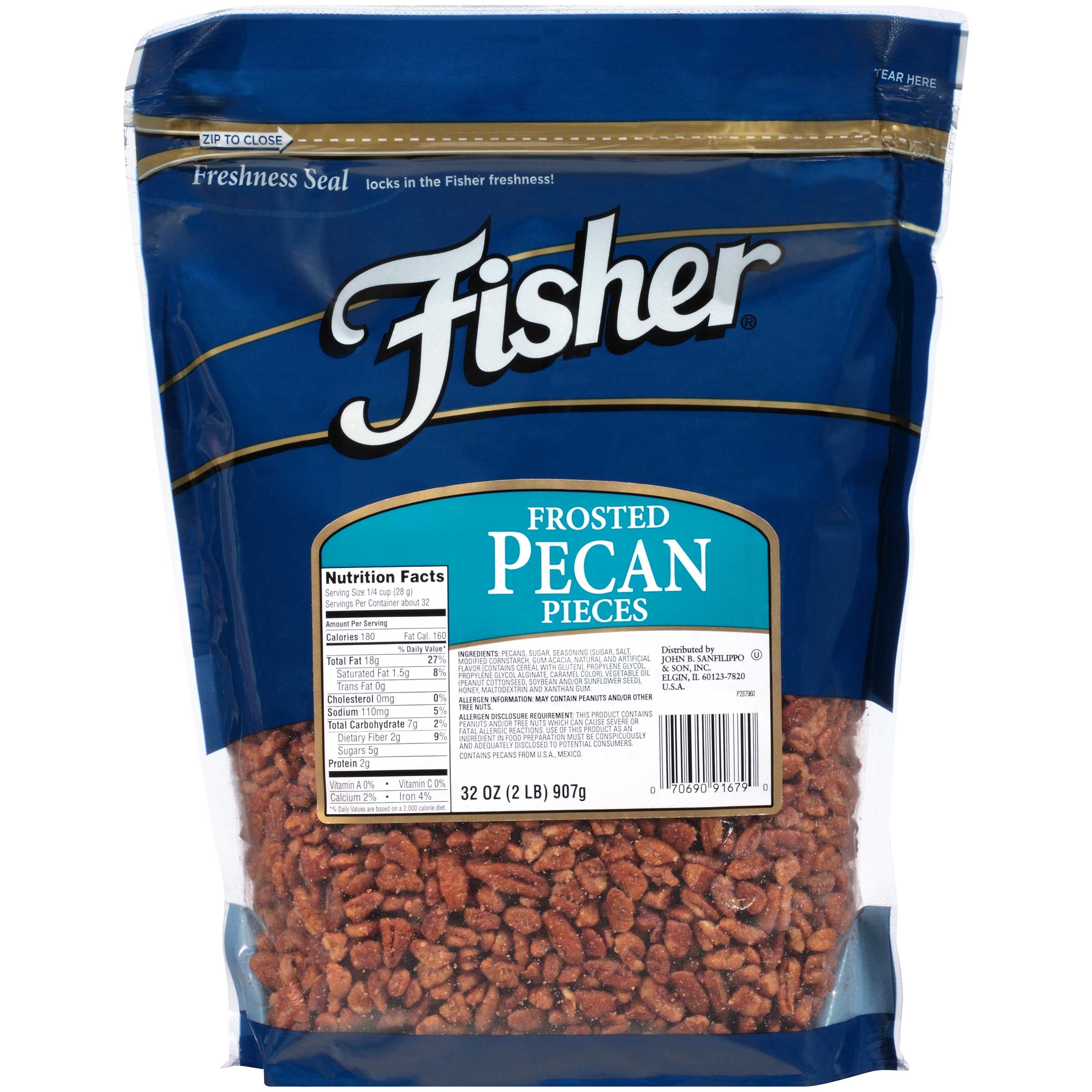 Fisher Chefs Naturals Fancy Frosted Pecan Piece, 2 Pound -- 3 per case.