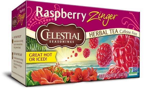 Celestial Seasonings Raspberry Zinger Herb Tea, 20 count -- 6 per case