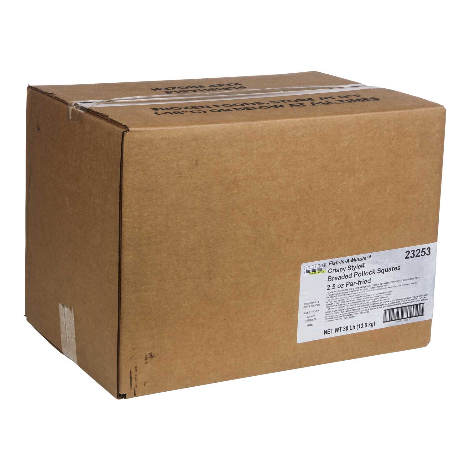 American Pride Seafoods Fully Cooked Square Alaskan Pollock, 2.5 Ounce, 30 pound.