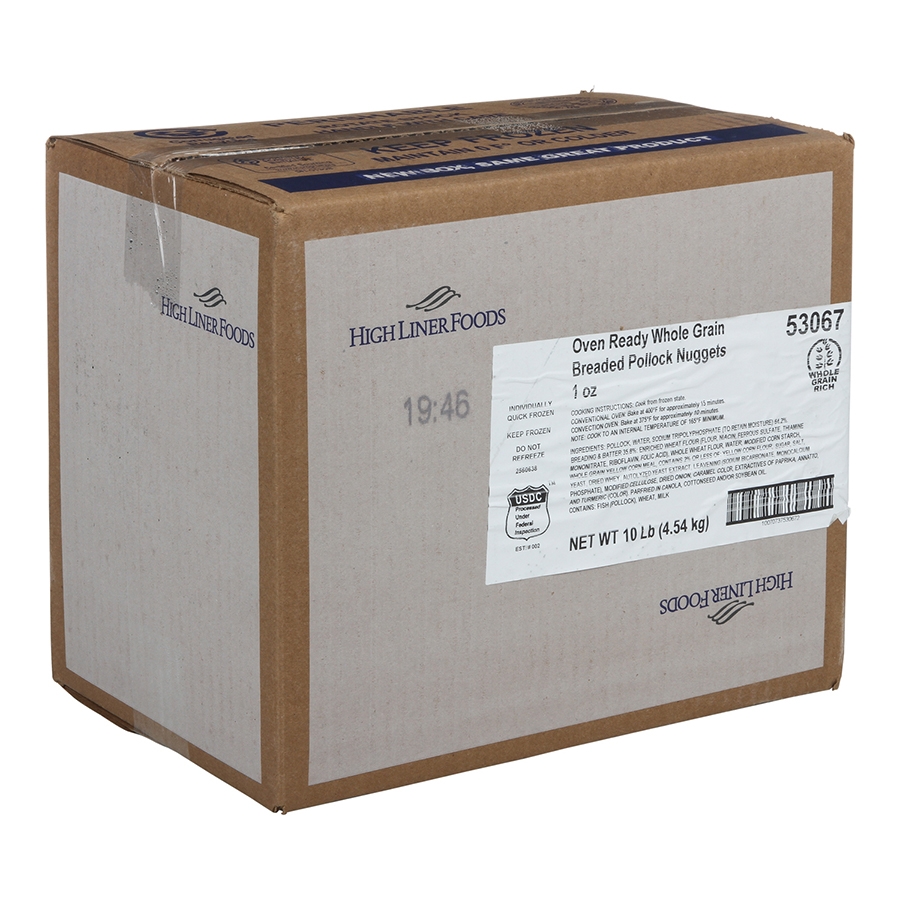 American Pride Seafoods Oven Ready Whole Grain Breaded Alaska Pollock Nugget, 10 Pound.