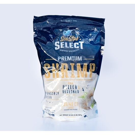 Riverence Provisions 21/25 Count White Peeled and Deveined Tail-On Shrimp, 10 Pound