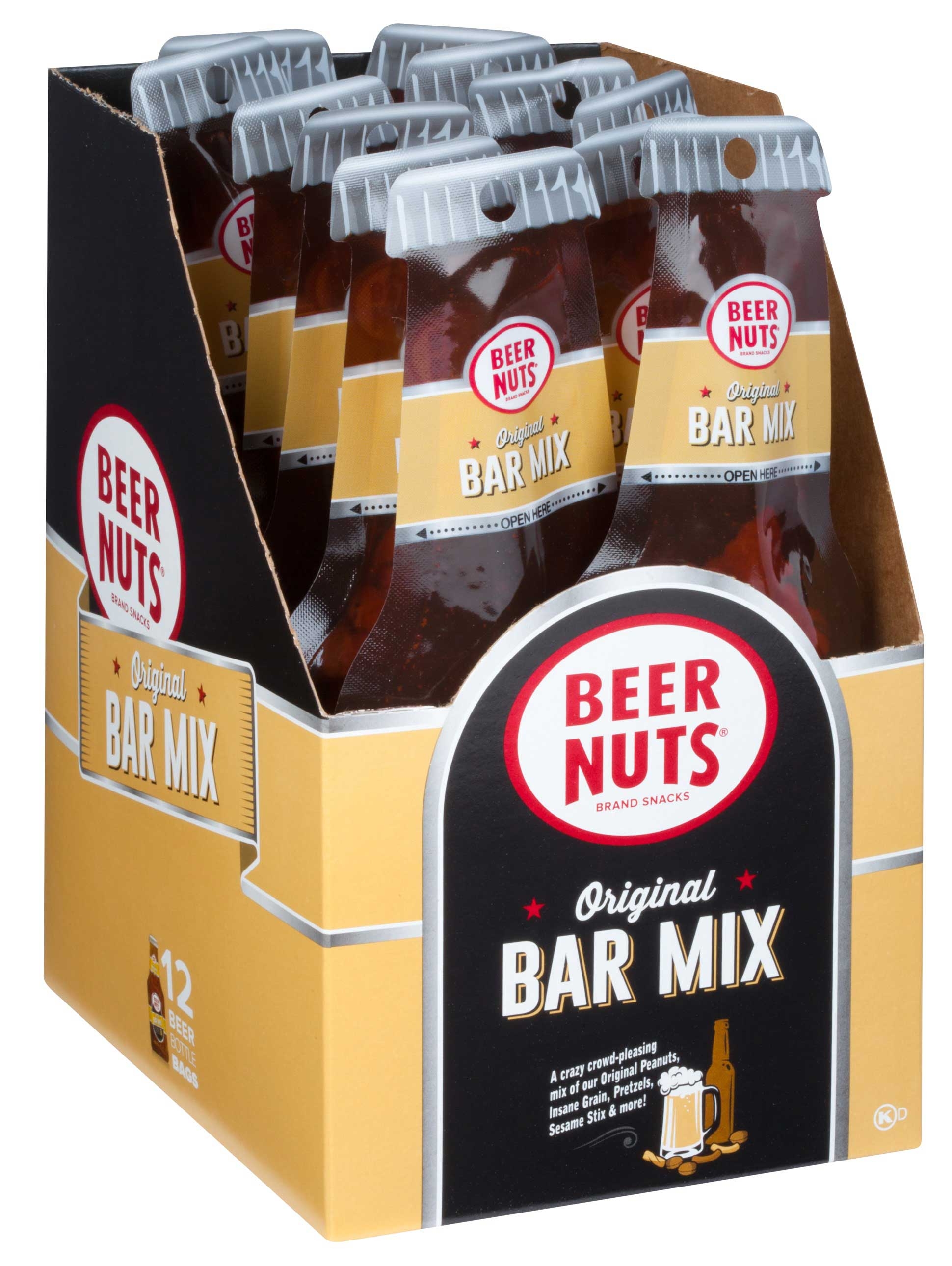Beer Nuts Original Bar Mix - Beer Bottle Bag, 1.125 Ounce -- 48 per case.