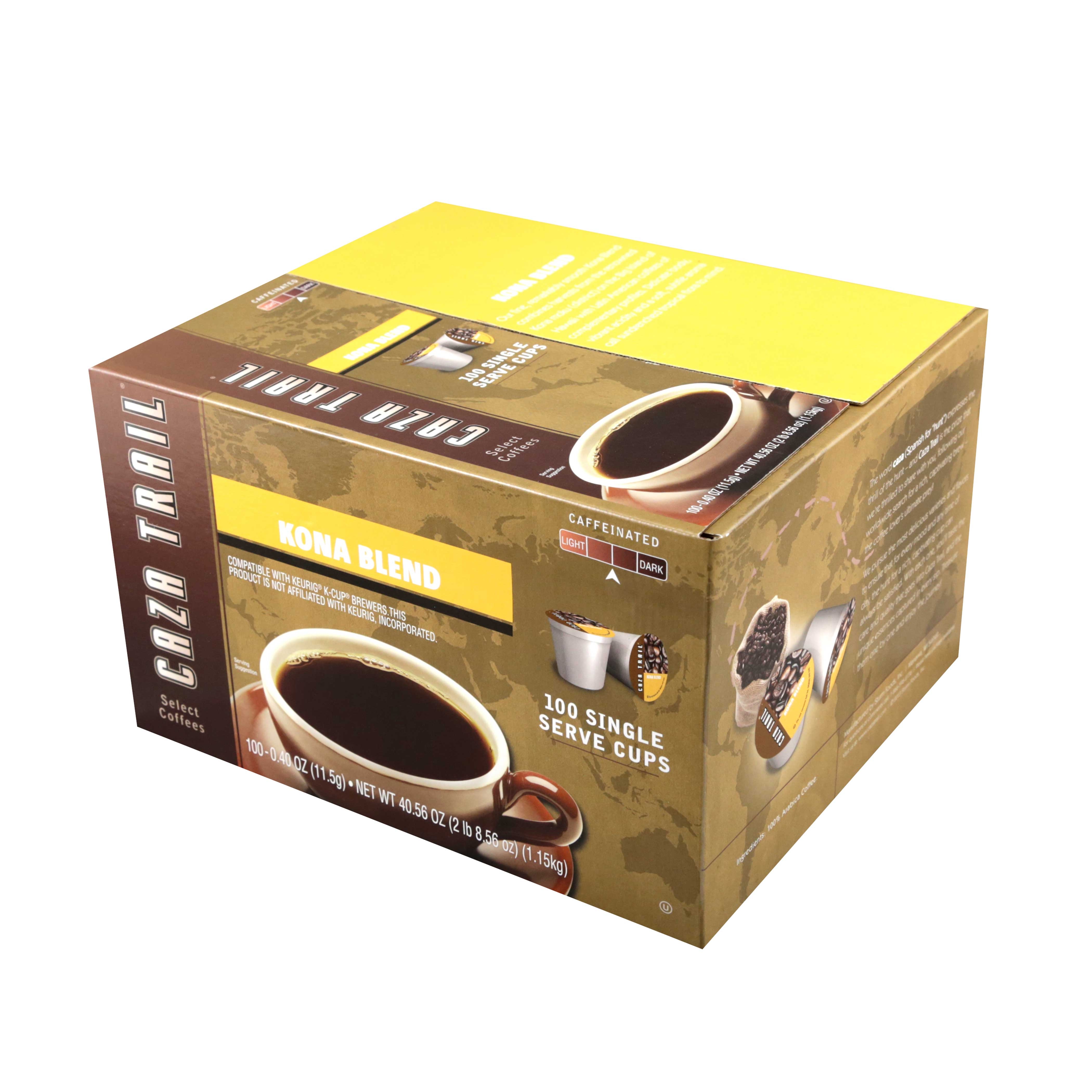 Caza Trail Single Cup Kona Blend Coffee, 40.21 Ounce.