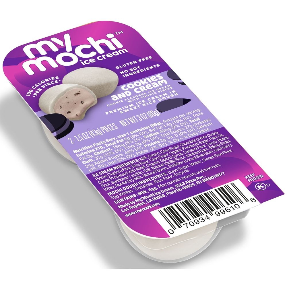 My Mochi Cookies and Cream Ice Cream - Twin Pack, 3 Ounce -- 12 per case