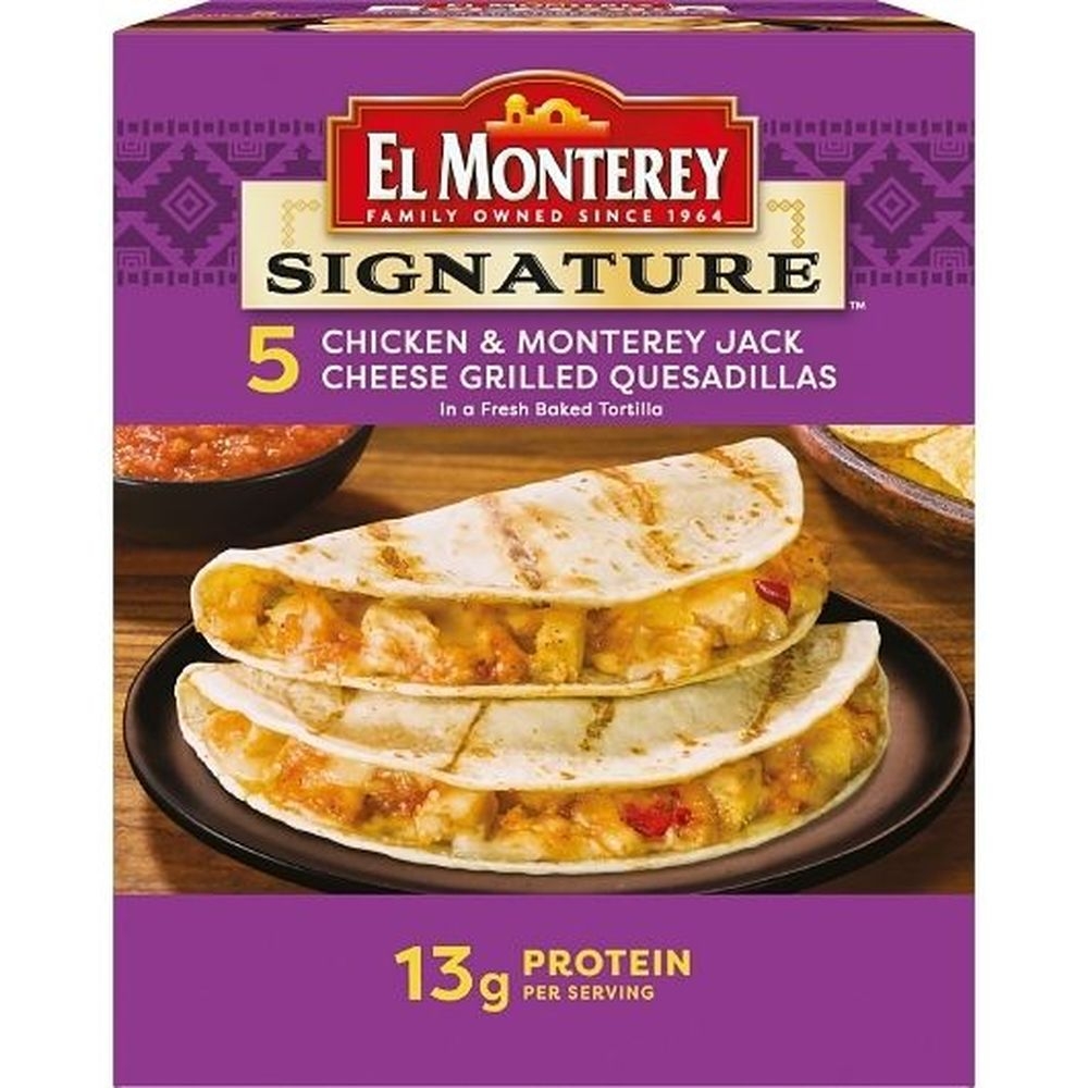 El Monterey Signature Chicken and Monterey Jack Cheese Grilled Quesadillas, 20 Ounce - 4 per case