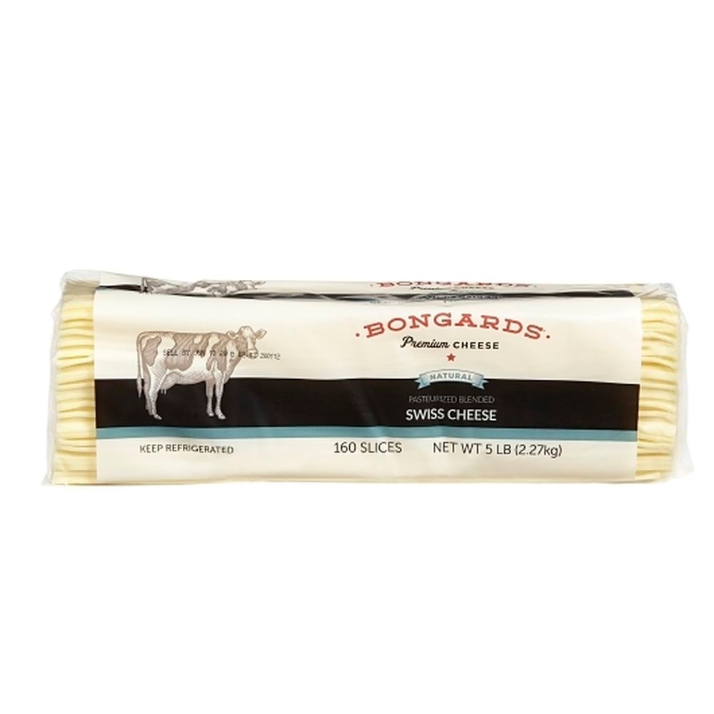 Bongards Pasteurized Blended Swiss Cheese Slice, 5 Pound -- 4 per case