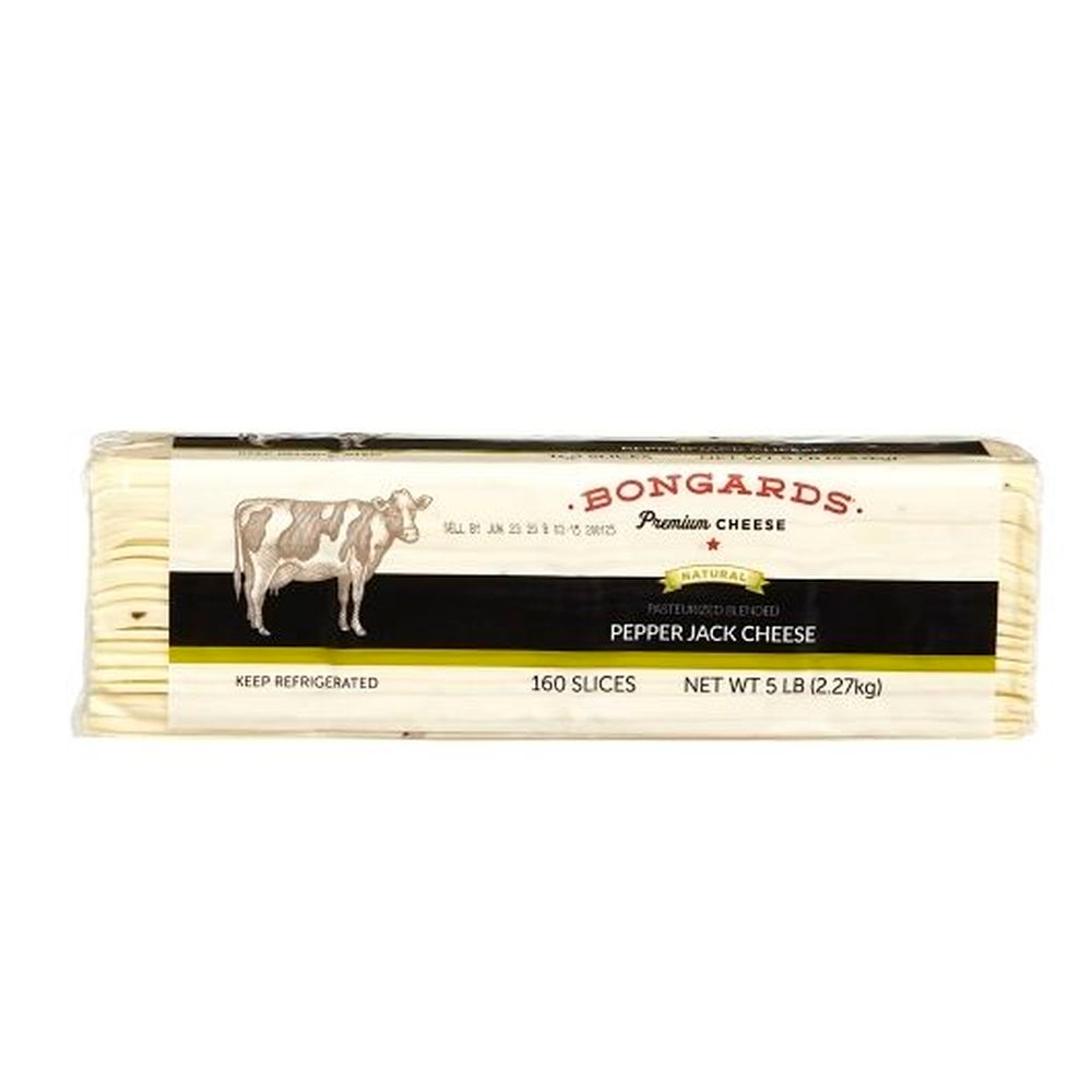 Bongards Pasteurized Blended Pepper Jack Cheese Slice, 5 Pound -- 4 per case