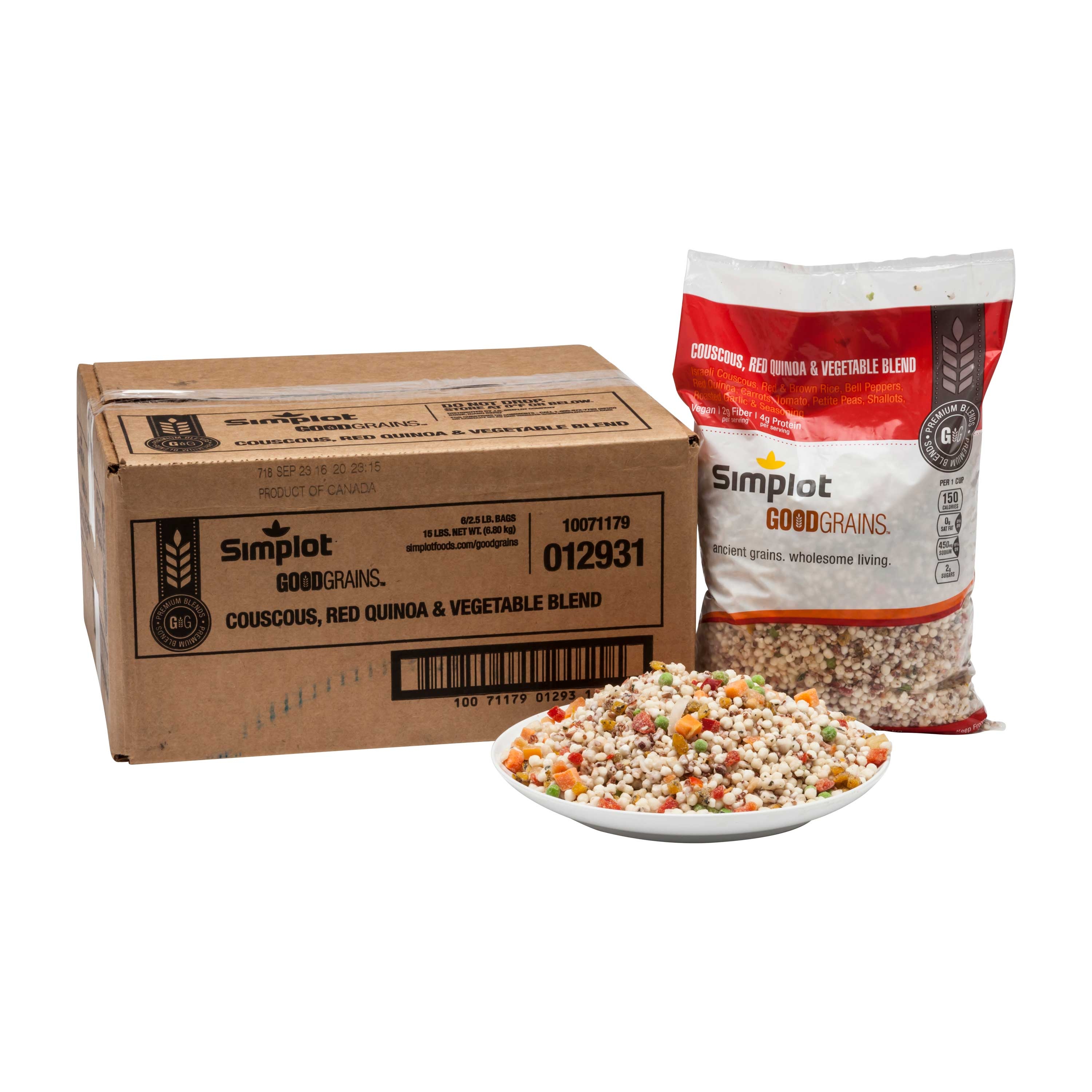 Simplot Upsides Pearl Couscous and Red Grain Multigrain Blend, 2.5 Pound -- 6 per case.