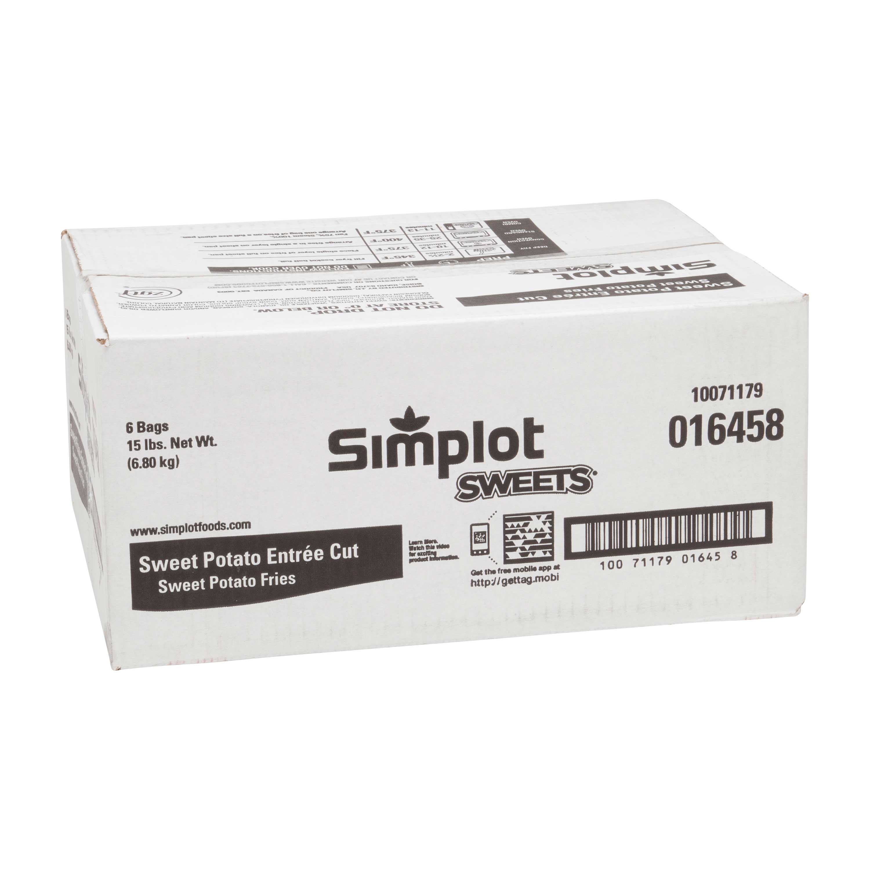 Simplot Sweets Entree Cut Potato Fry, 2.5 Pound -- 6 per case.