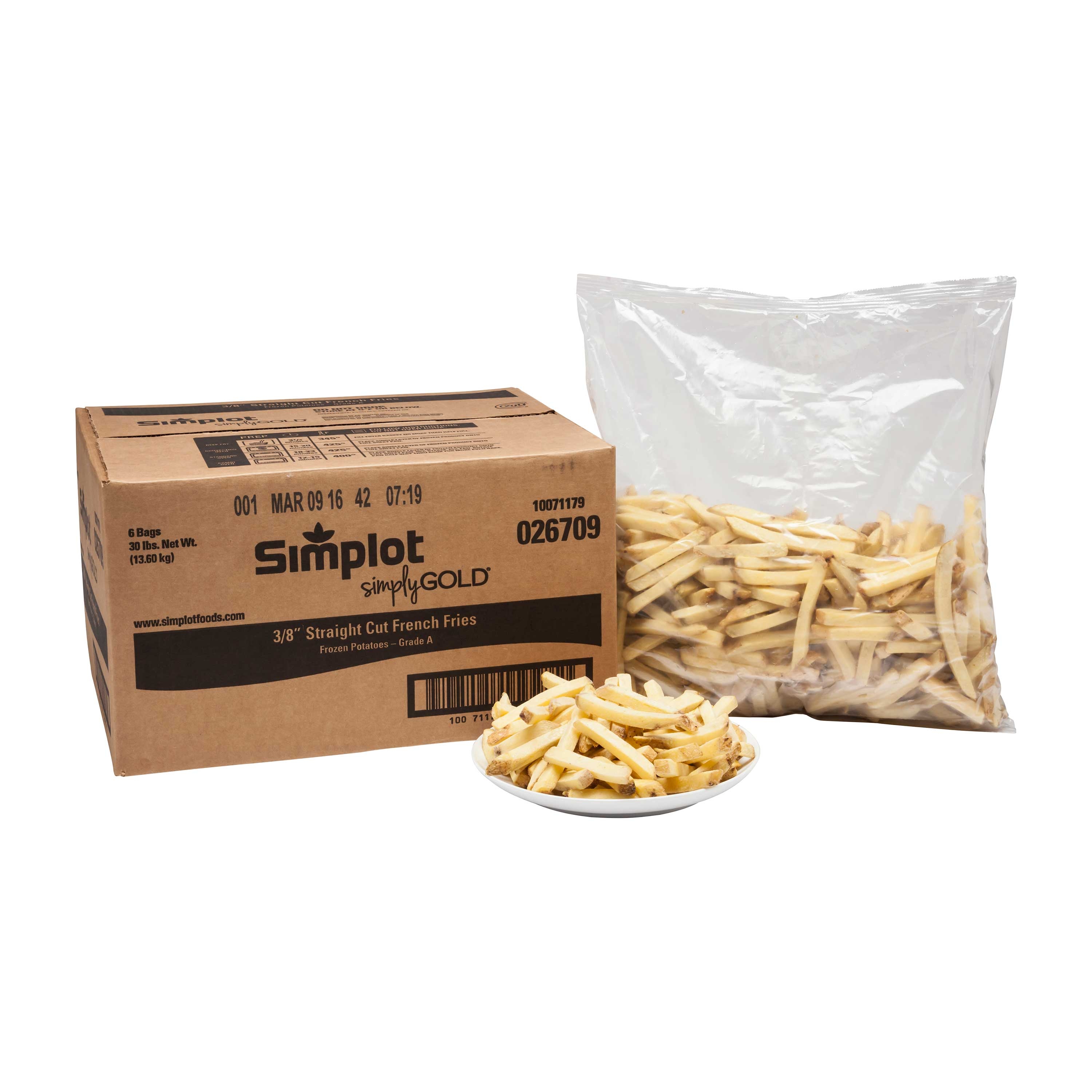 Simplot Simply Gold Skin On Potato Fries, 5 Pound -- 6 per case