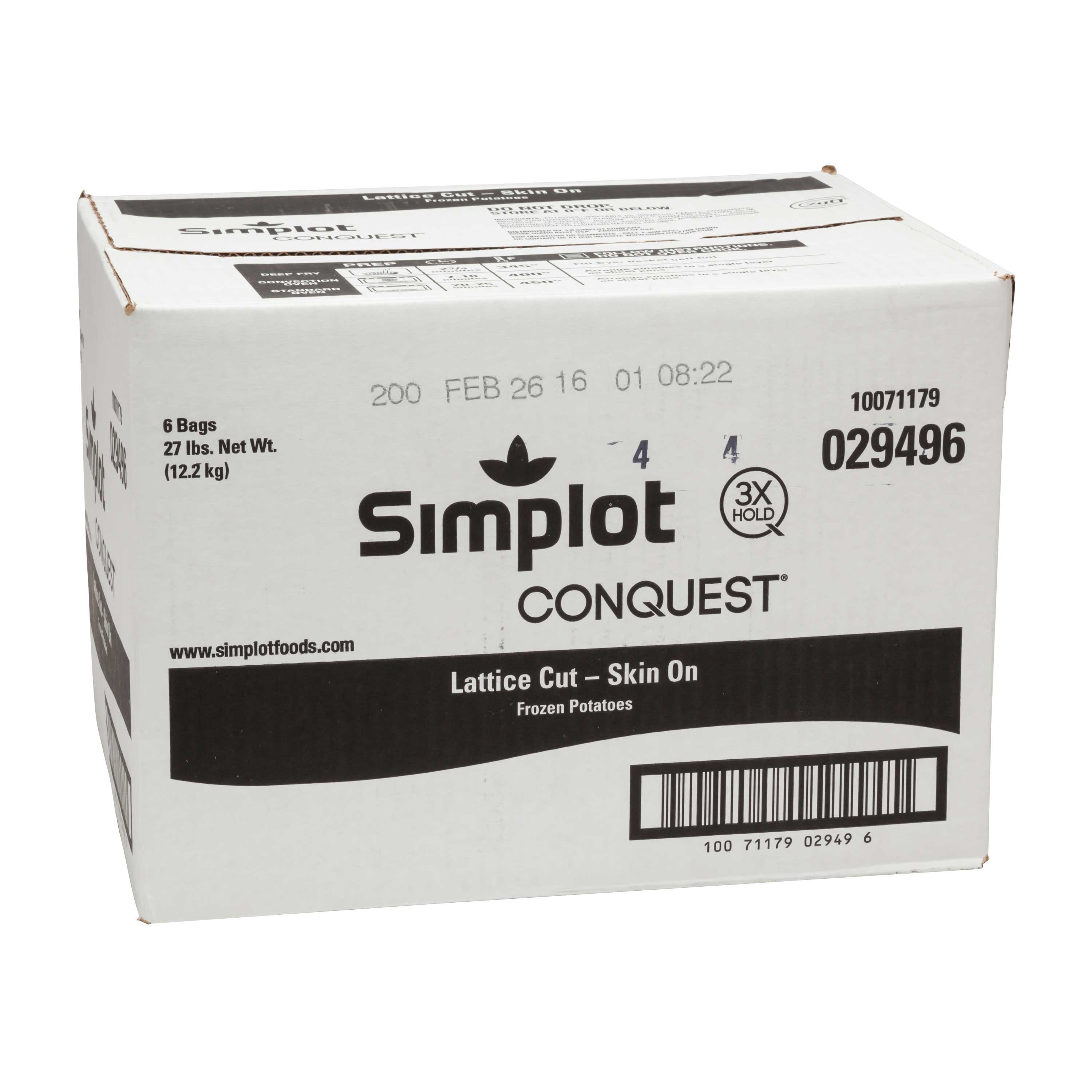 Conquest Skinned Lattice Fries, 4.5 Pound -- 6 per case.