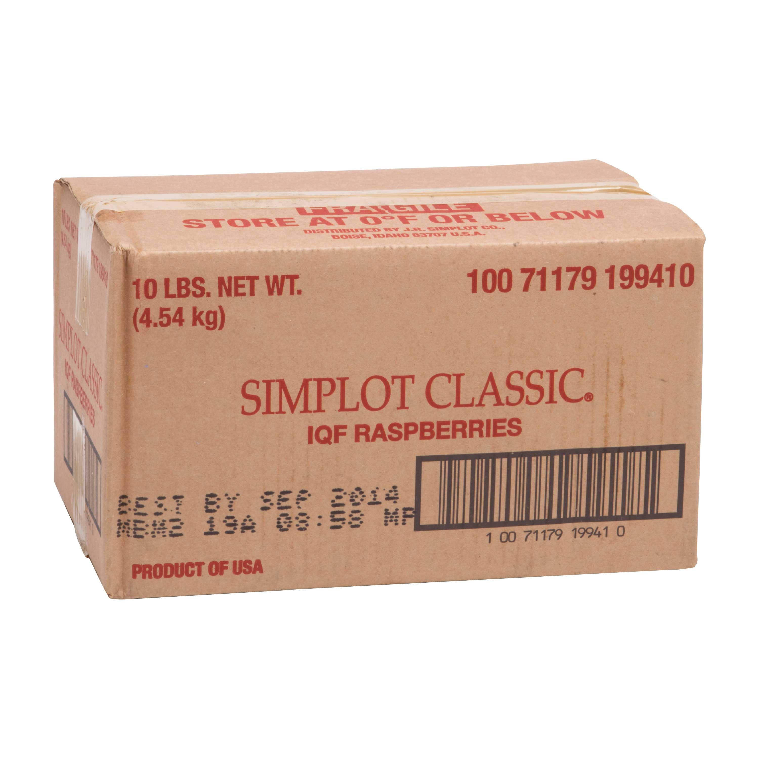 Simplot Classic Raspberry Fruit, 10 Pound.