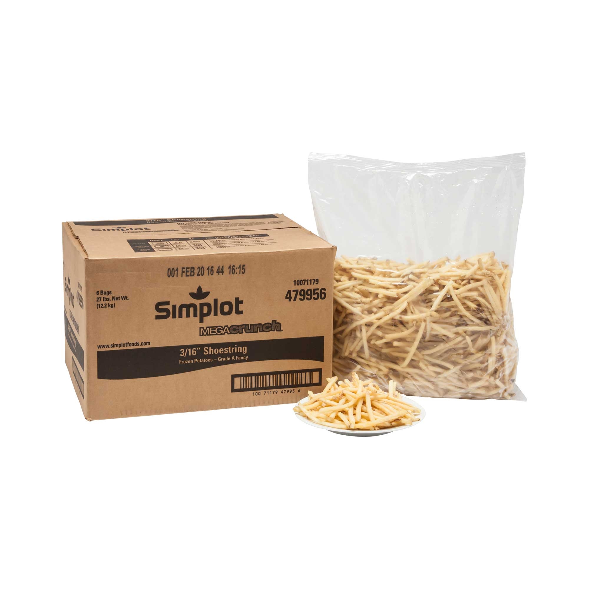 Simplot ClearlyCrisp Megacrunch Shoestring French Fry, 4.5 Pound -- 6 per case.