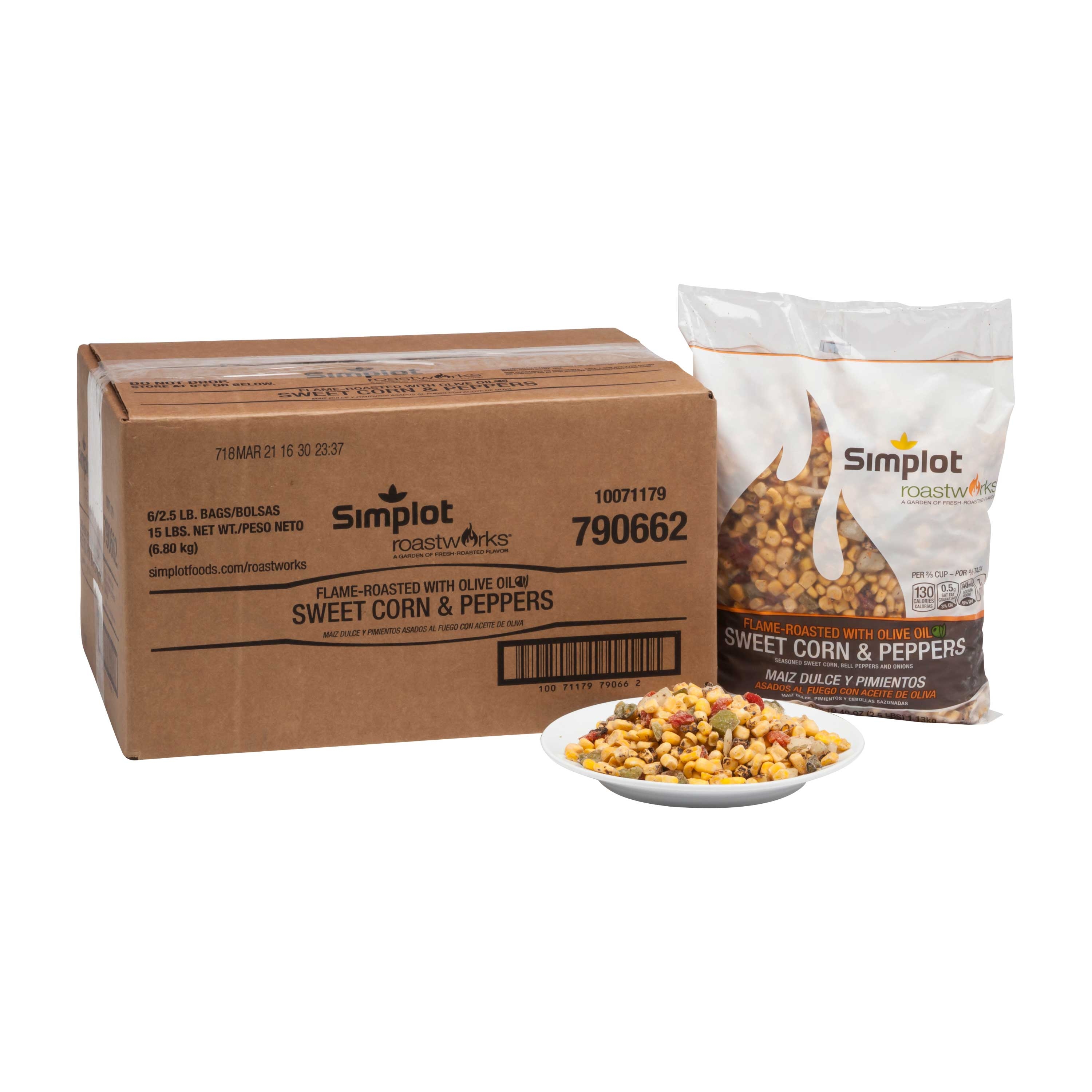 Roast Works Flame Roasted Sweet Corn and Peppers - 2.5 lb. package, 6 packages per case