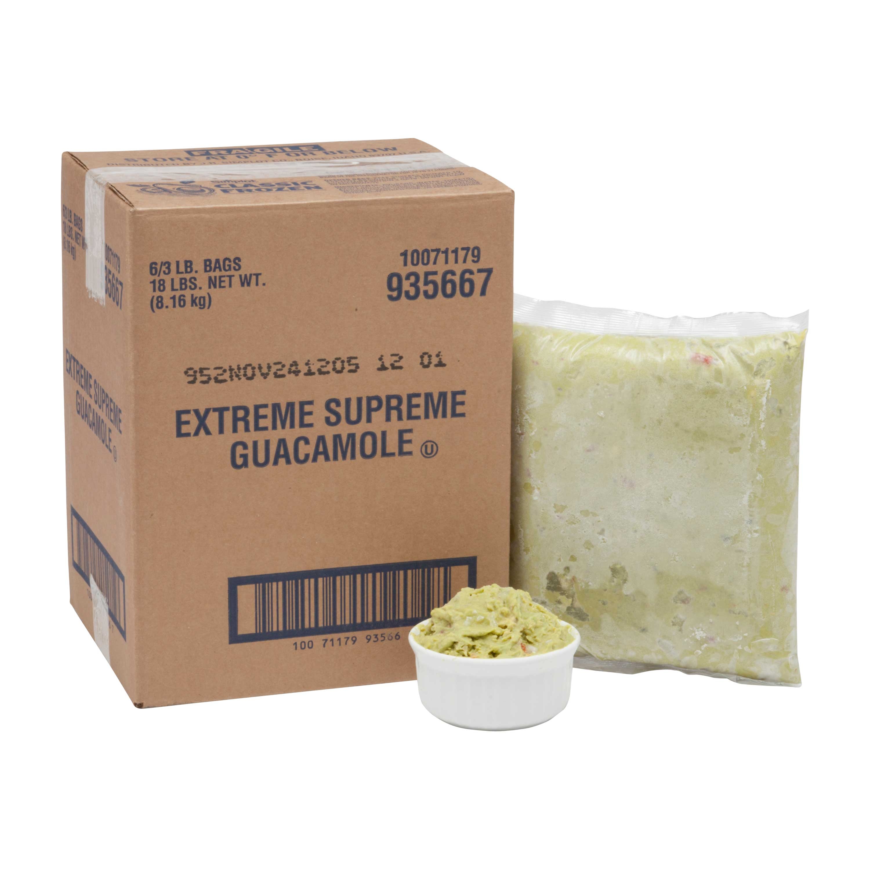 Simplot Extreme Supreme Guacamole, 3 Pound -- 6 per case.