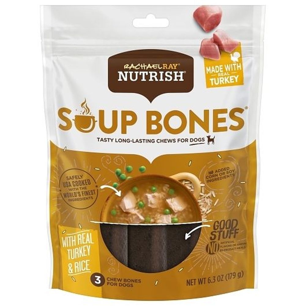 Rachel Ray Soup Bones Turkey and Rice Flavor Dog Treats, 6.3 Ounce -- 8 per case