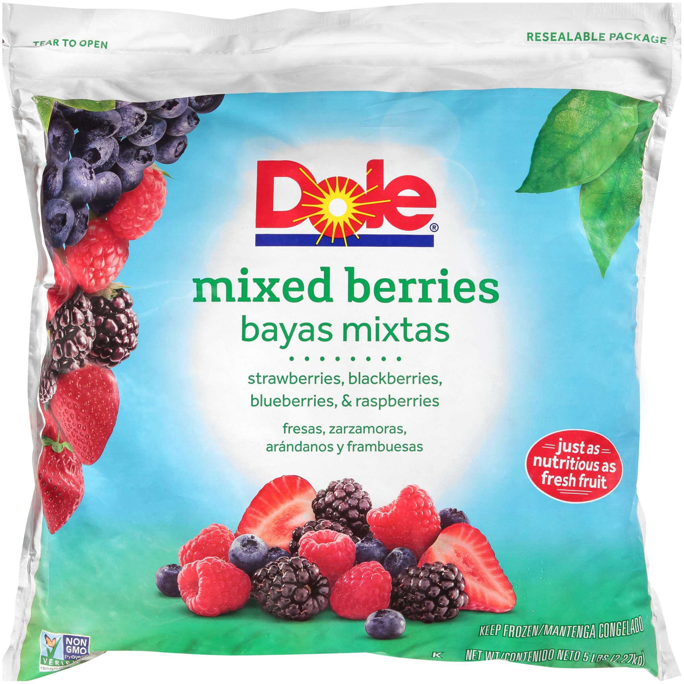 Dole Individual Quick Frozen Mixed Berry Fruit, 5 Pound -- 2 per case.
