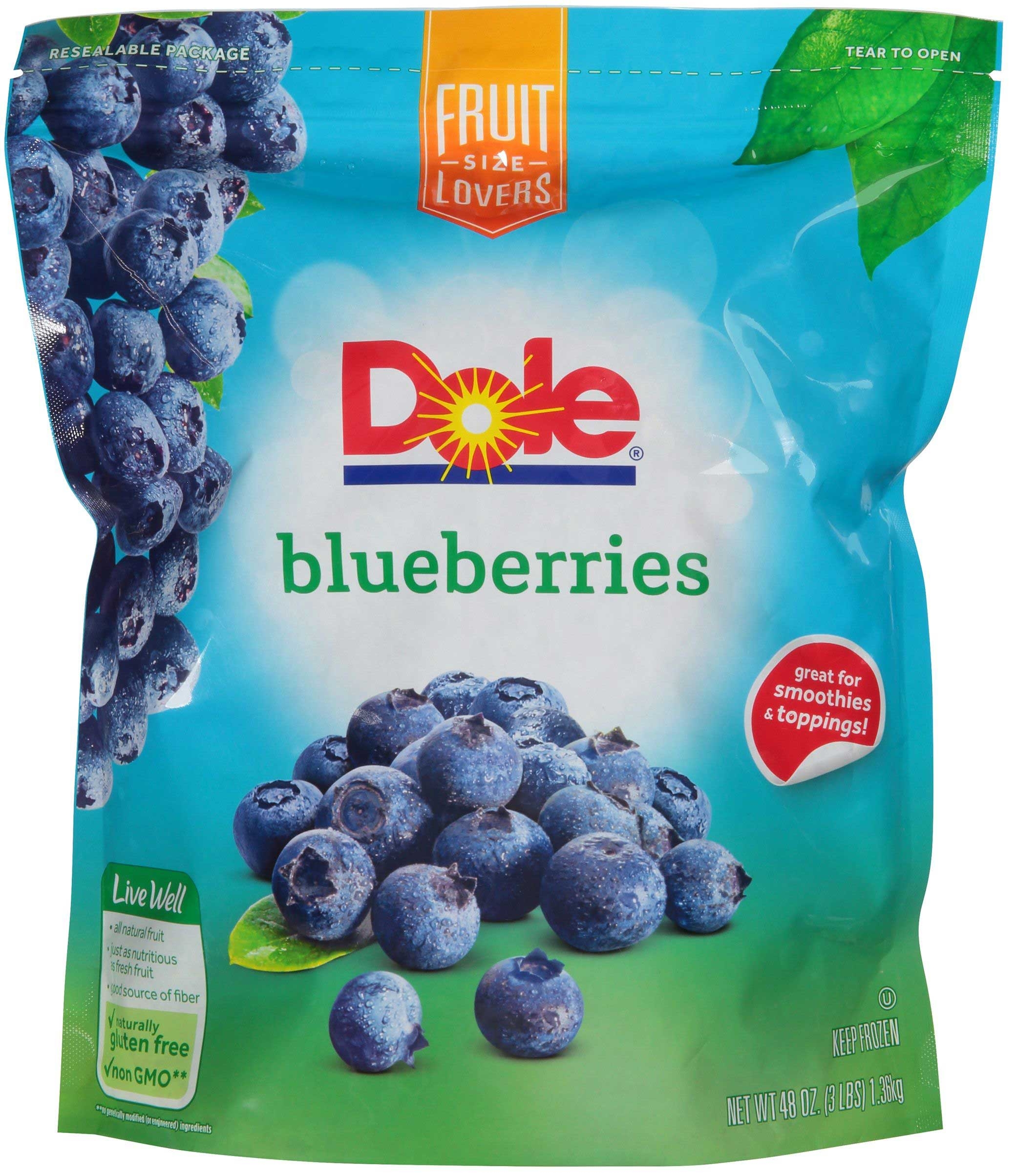 Dole Natural Blueberries, 3 Pound -- 6 per case.