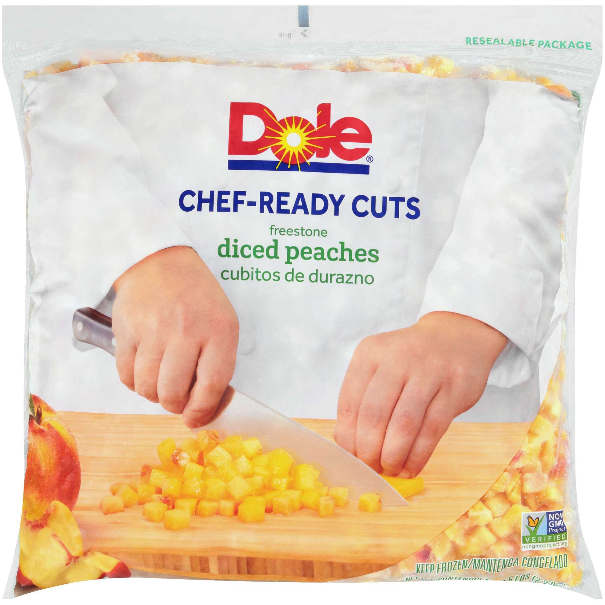 Dole Individual Quick Frozen Diced Peach, 5 Pound -- 2 per case.
