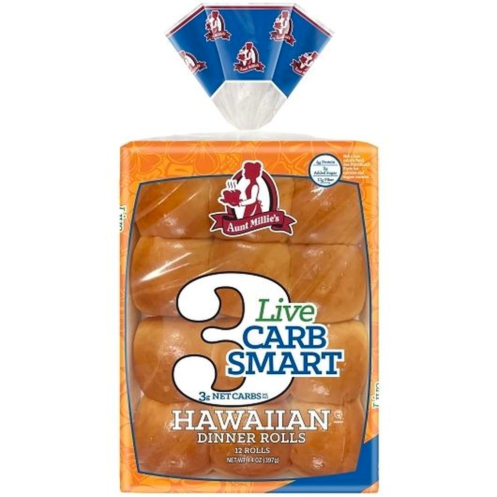 Live Carb Smart Hawaiian Dinner Roll, 12 count -- 12 per case