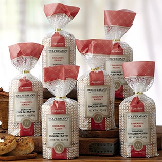 Wolfermans Cinnamon and Raisin Signature English Muffin - 4 per bag -- 12 bags per case.