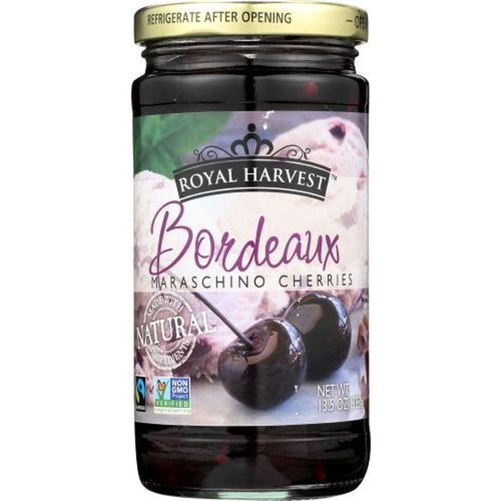 Royal Harvest Bordeaux Maraschino Cherries, 13.5 Ounce -- 6 per case